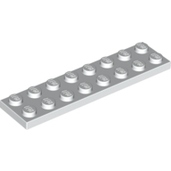 Lego destička 2x8, bílá (303401)
